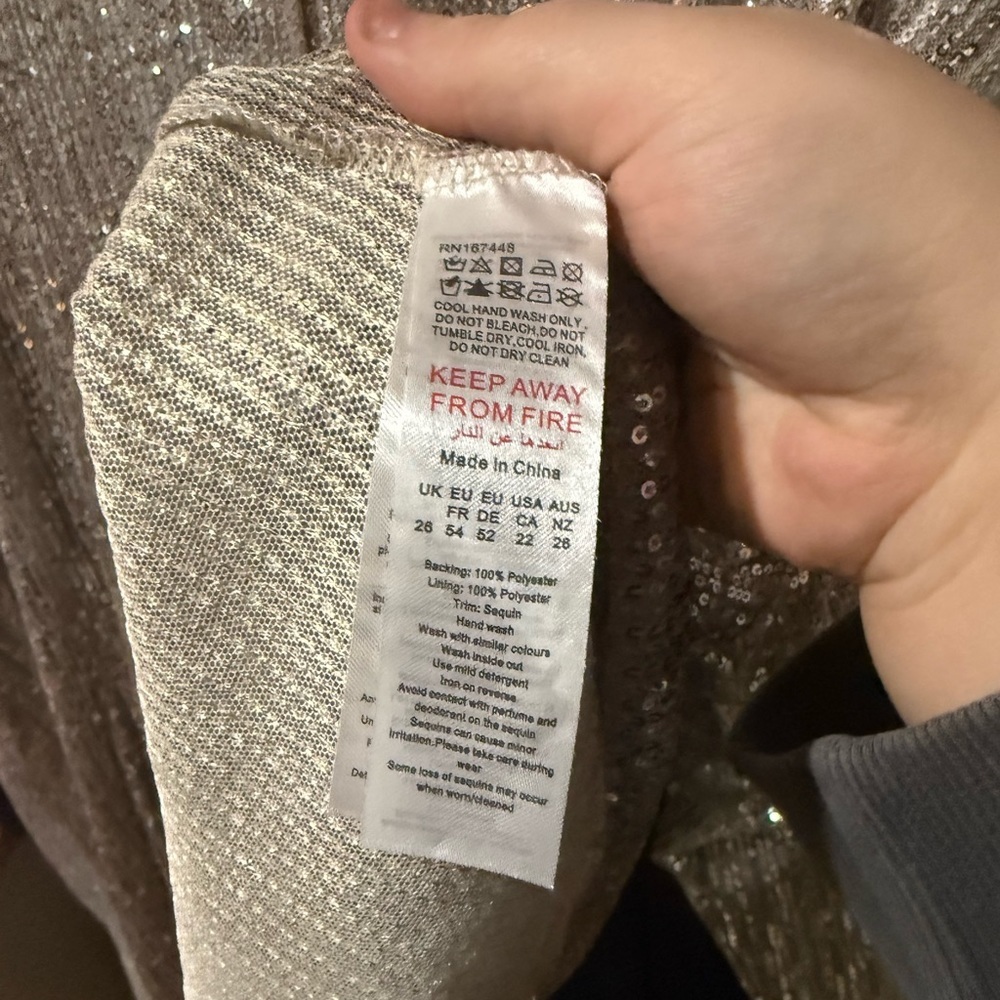 Boohoo full sequin button-down dress size 22 - Picture 9 of 10